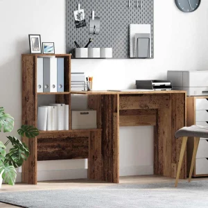 Bureau 131,5 x 50 x 106,5 cm bois ancien bois d'ingénierie – vue d’ensemble