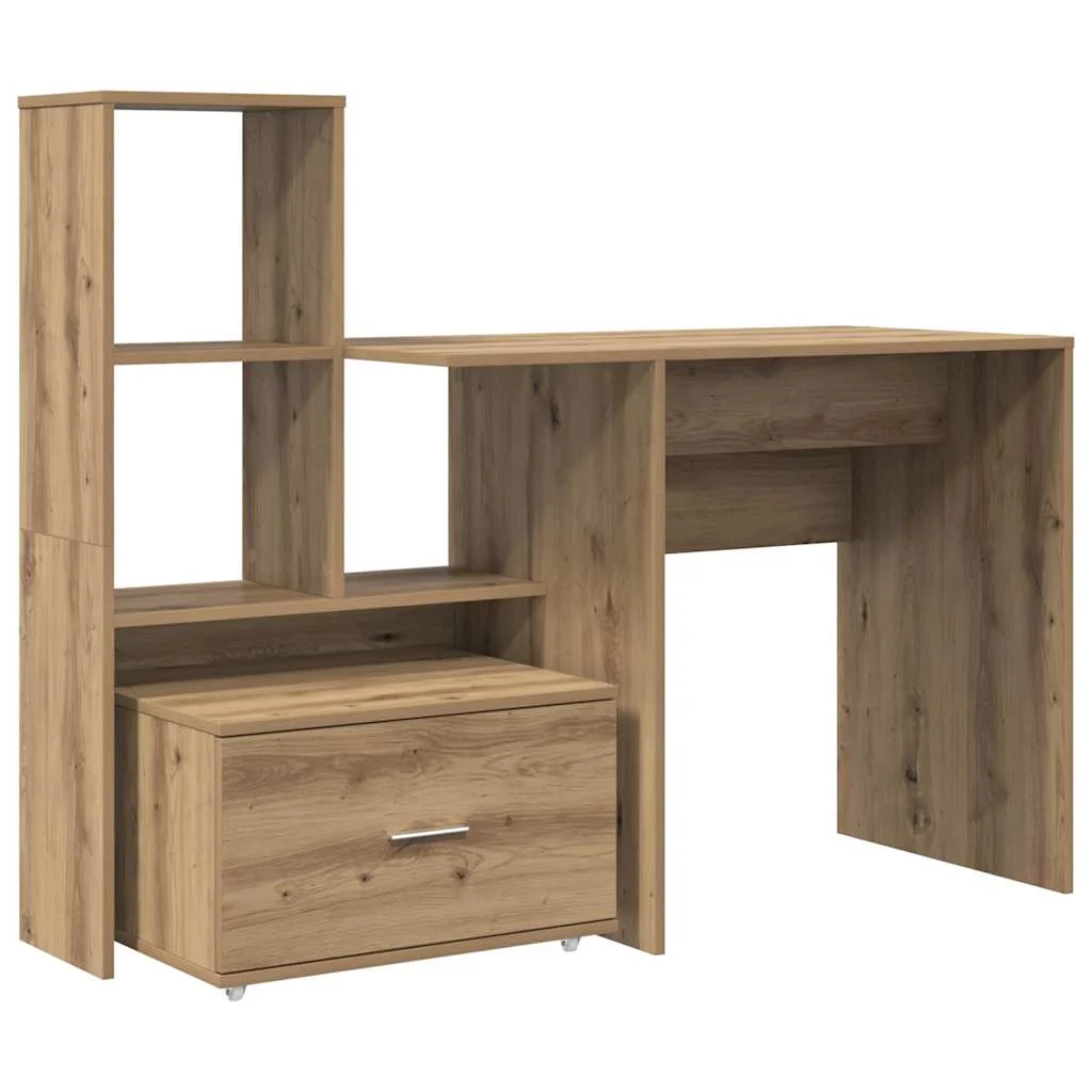Bureau 131,5 x 50 x 106,5 cm chêne artisanal bois d'ingénierie – modèle 2 – vue de côté