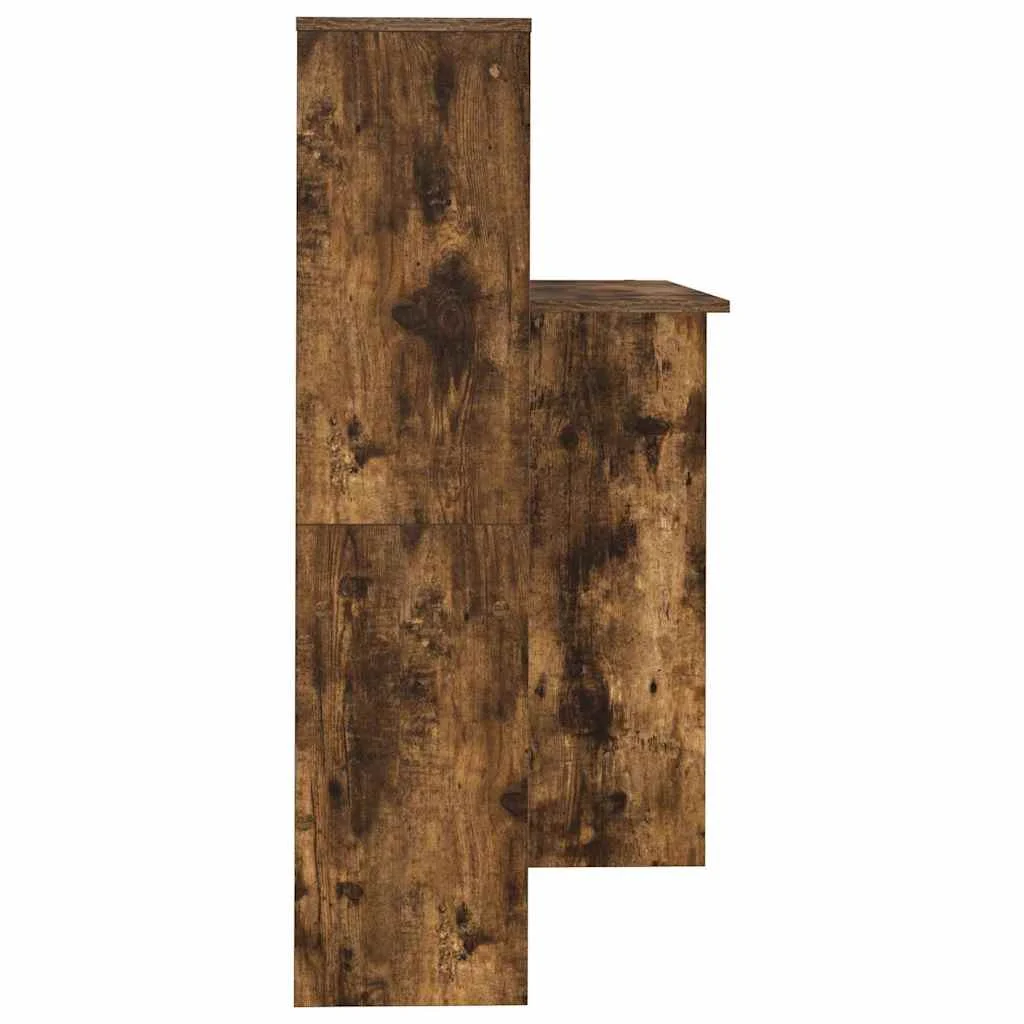 Bureau 131,5 x 50 x 106,5 cm chêne fumé bois d'ingénierie – vue de dos