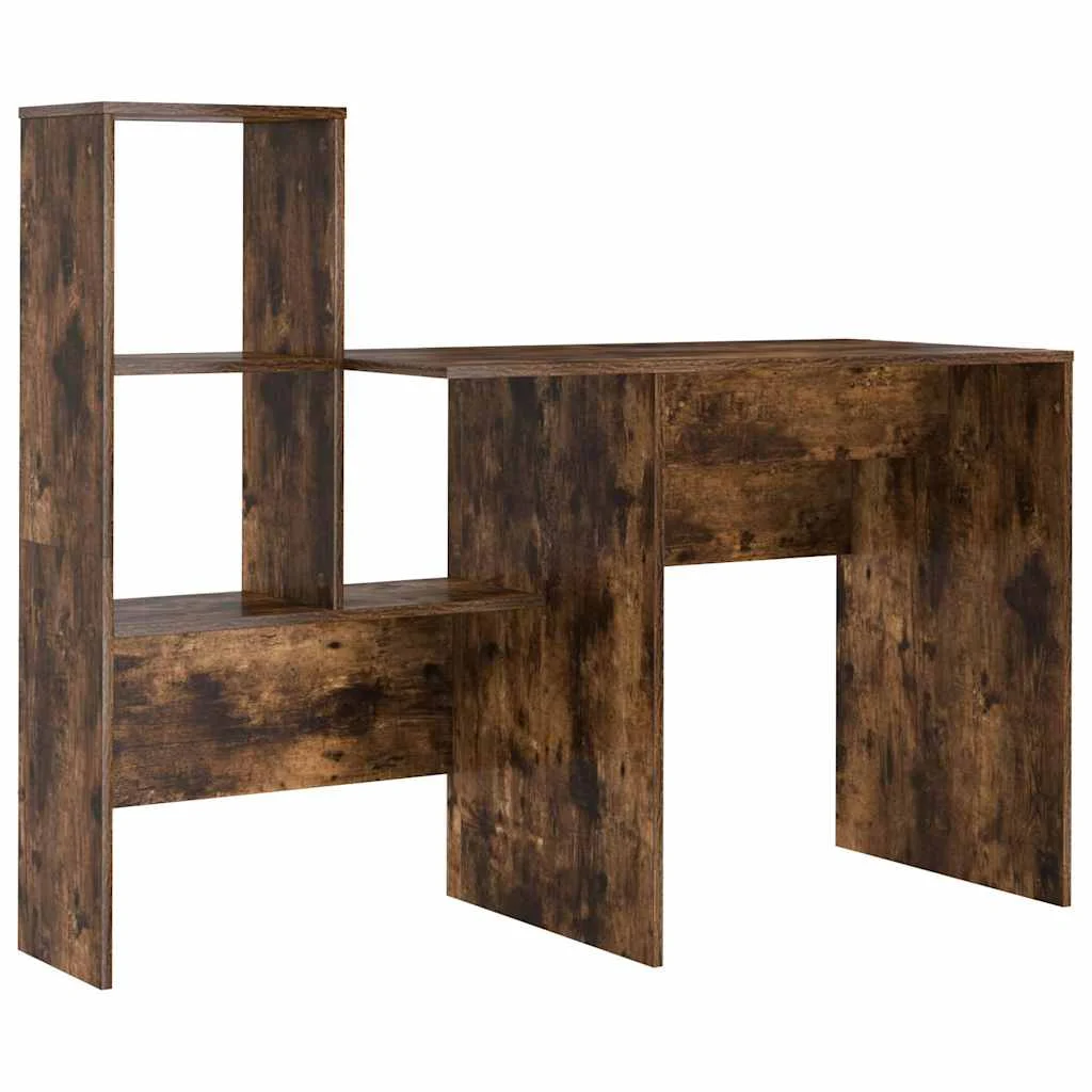 Bureau 131,5 x 50 x 106,5 cm chêne fumé bois d'ingénierie – vue de côté