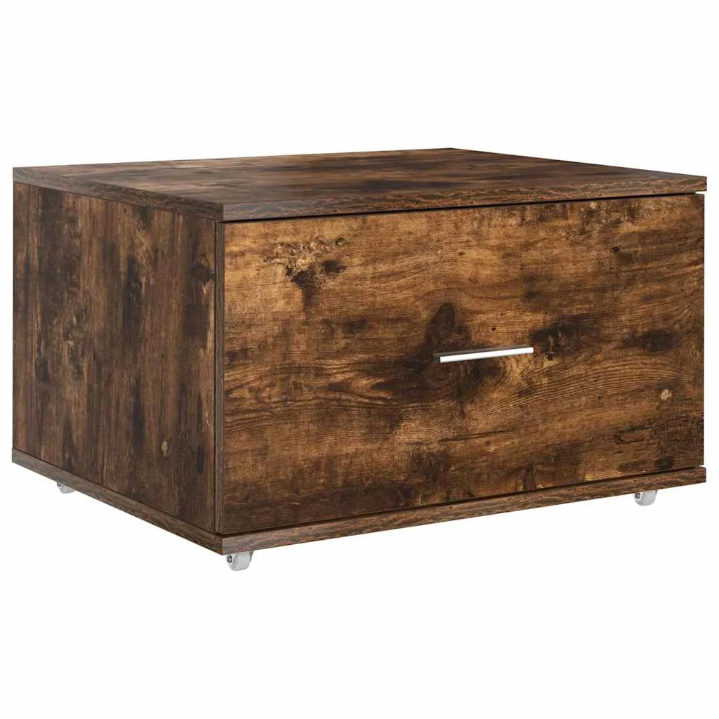 Bureau 131,5 x 50 x 106,5 cm chêne fumé bois d'ingénierie – modèle 2 – vue de dos