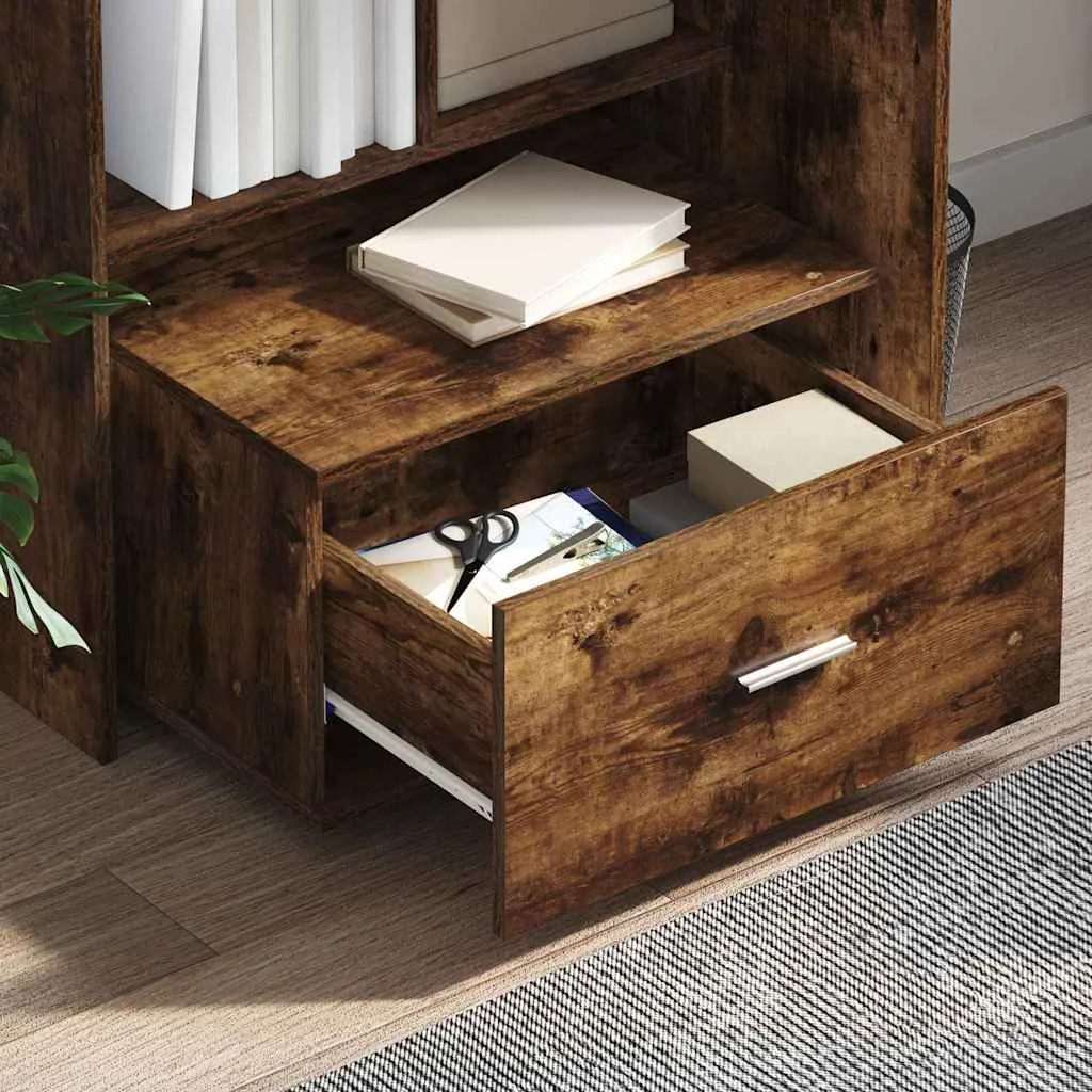 Bureau 131,5 x 50 x 106,5 cm chêne fumé bois d'ingénierie – modèle 2 – vue en situation