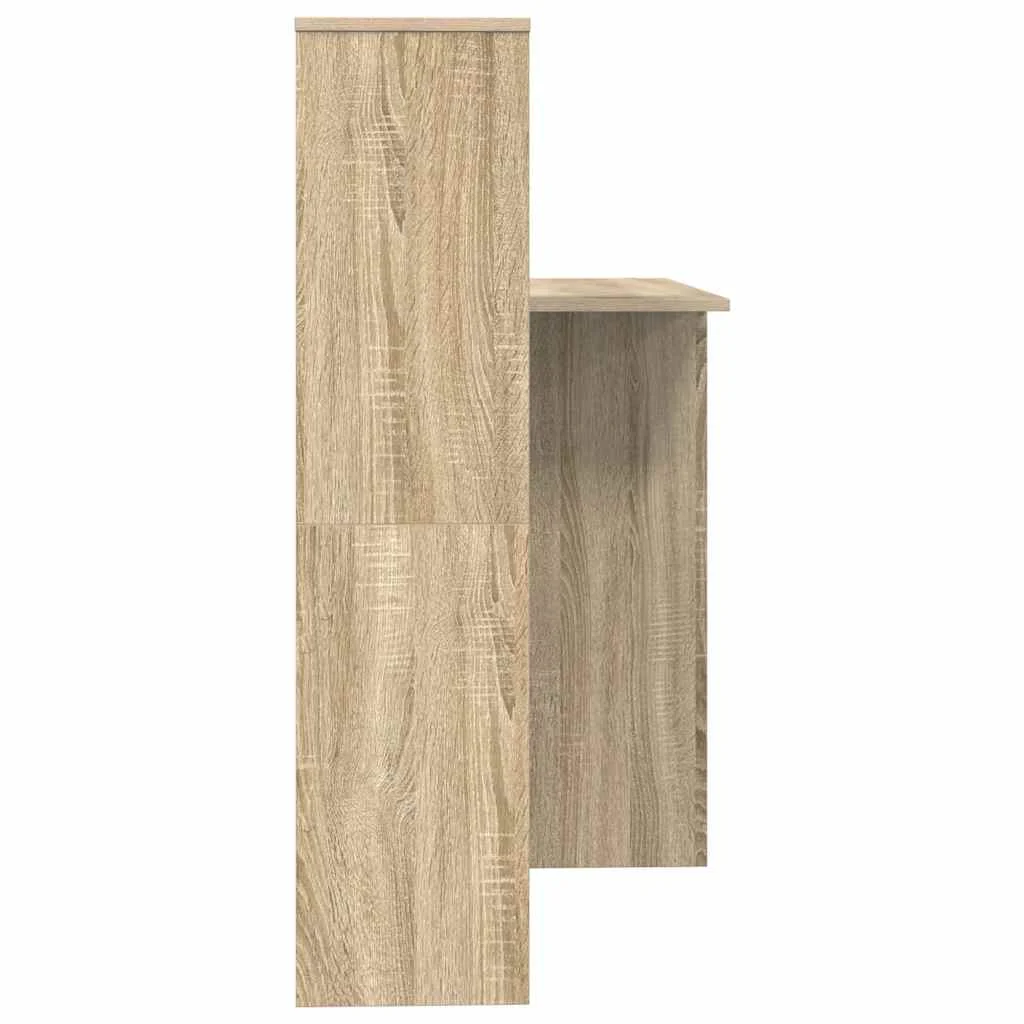 Bureau 131,5 x 50 x 106,5 cm chêne sonoma bois d'ingénierie – vue de dos