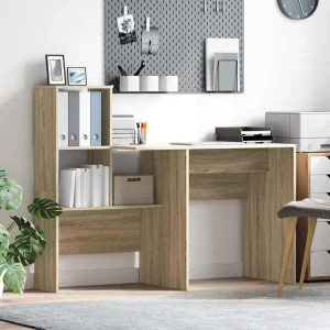 Bureau 131,5 x 50 x 106,5 cm chêne sonoma bois d'ingénierie – vue d’ensemble