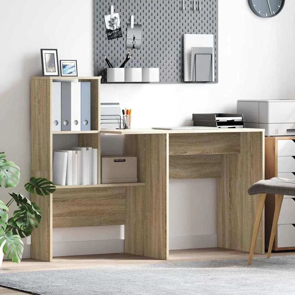 Bureau 131,5 x 50 x 106,5 cm chêne sonoma bois d'ingénierie – vue d’ensemble