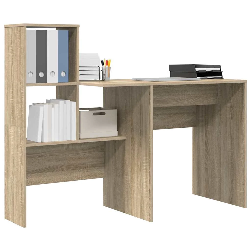 Bureau 131,5 x 50 x 106,5 cm chêne sonoma bois d'ingénierie – vue de détail
