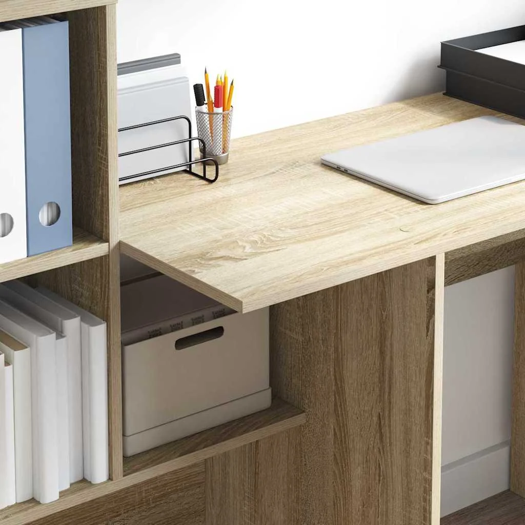 Bureau 131,5 x 50 x 106,5 cm chêne sonoma bois d'ingénierie – vue en situation