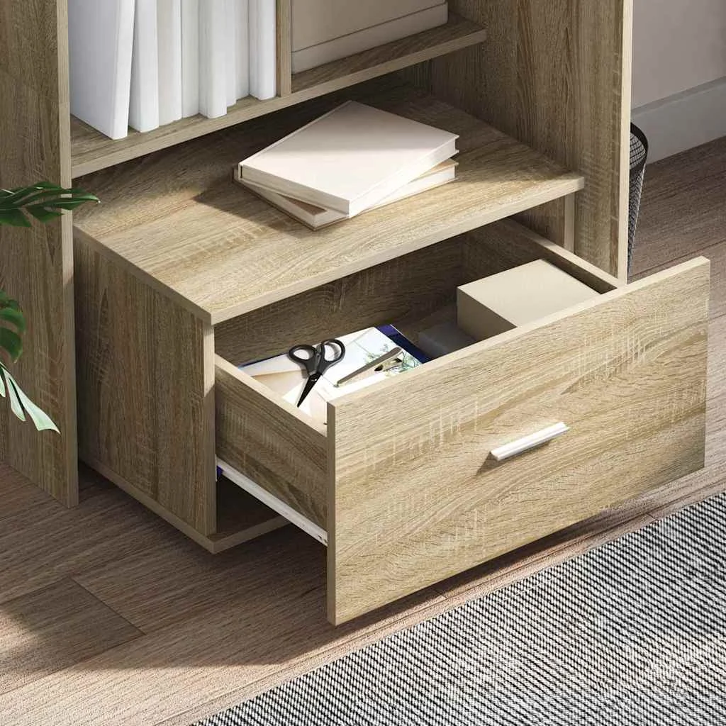 Bureau 131,5 x 50 x 106,5 cm chêne sonoma bois d'ingénierie – modèle 2 – vue en situation