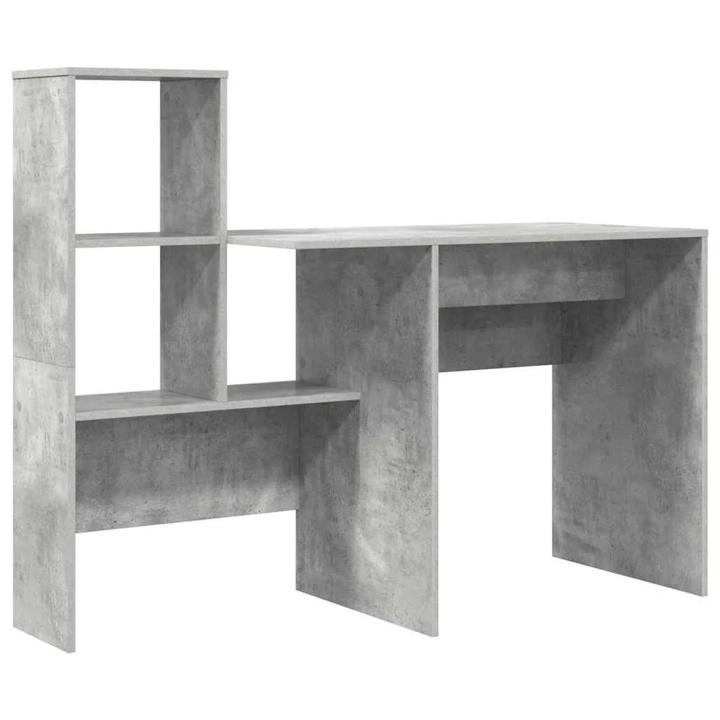 Bureau 131,5 x 50 x 106,5 cm gris béton bois d'ingénierie – vue de côté