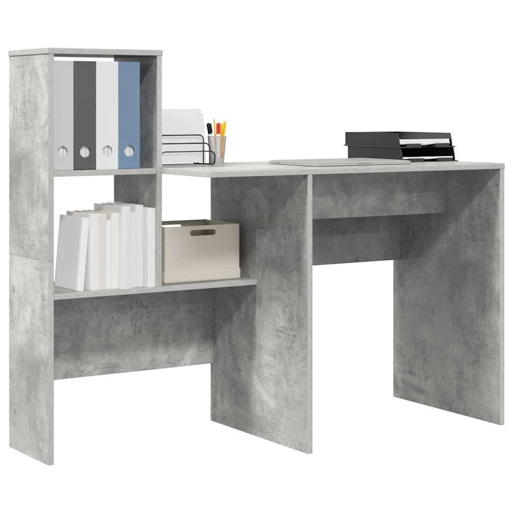 Bureau 131,5 x 50 x 106,5 cm gris béton bois d'ingénierie – vue de détail