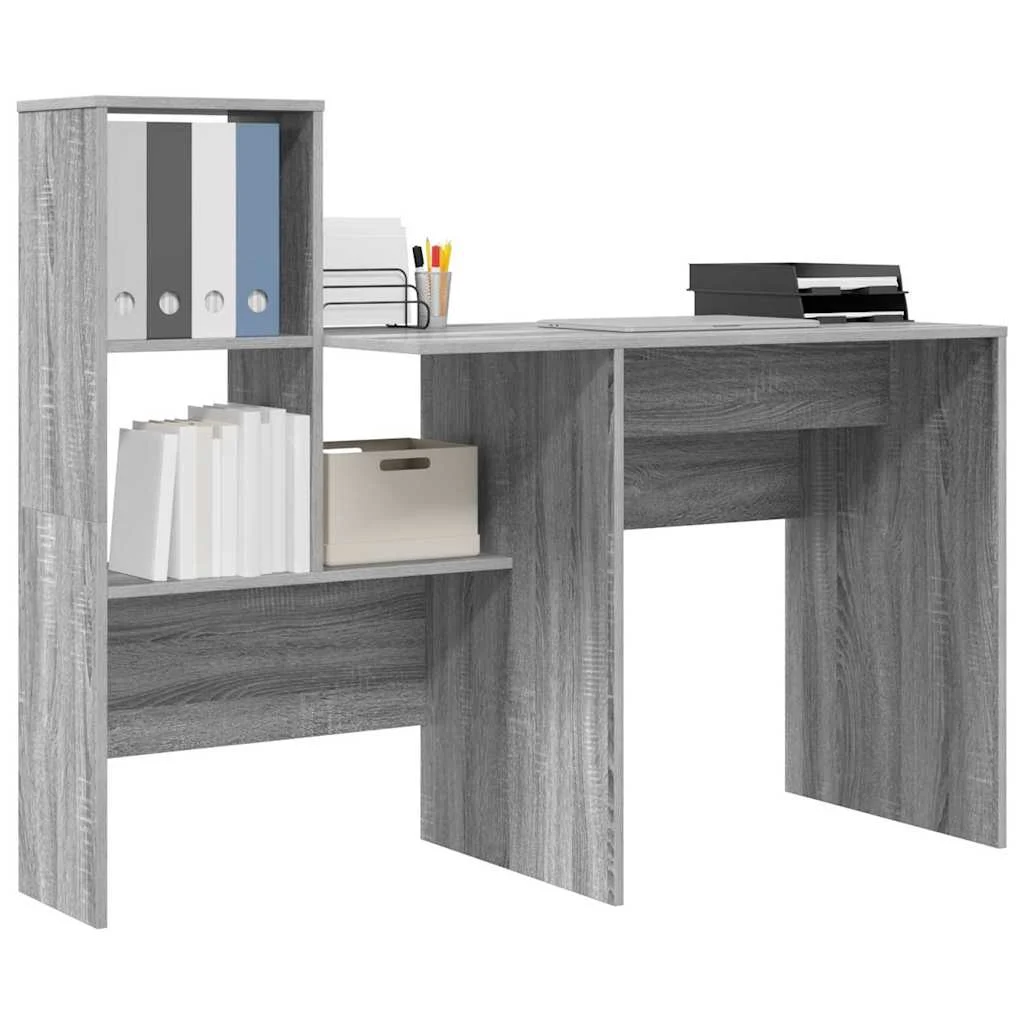 Bureau 131,5 x 50 x 106,5 cm sonoma gris bois d'ingénierie – vue de détail