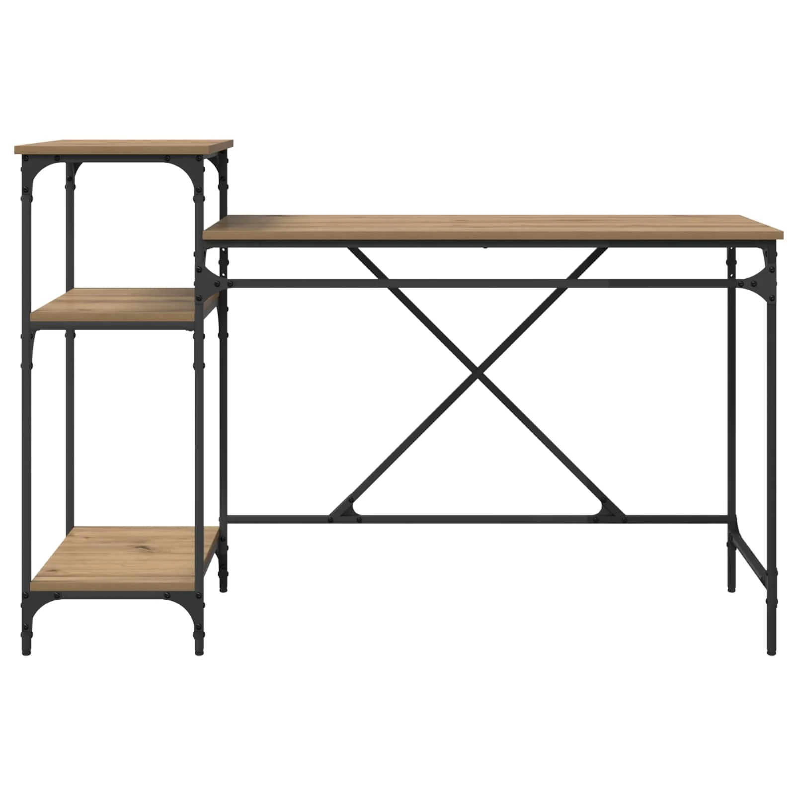 Bureau 135 x 50 x 90 cm chêne artisanal bois d'ingénierie – vue de dessus