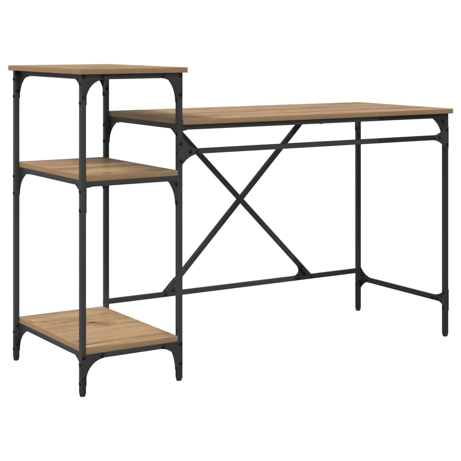 Bureau 135 x 50 x 90 cm chêne artisanal bois d'ingénierie – vue de côté