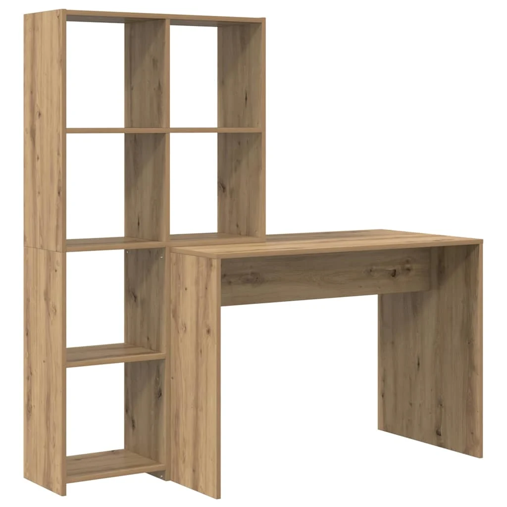 Bureau 138,5 x 55 x 143 cm chêne artisanal bois d'ingénierie – vue de côté