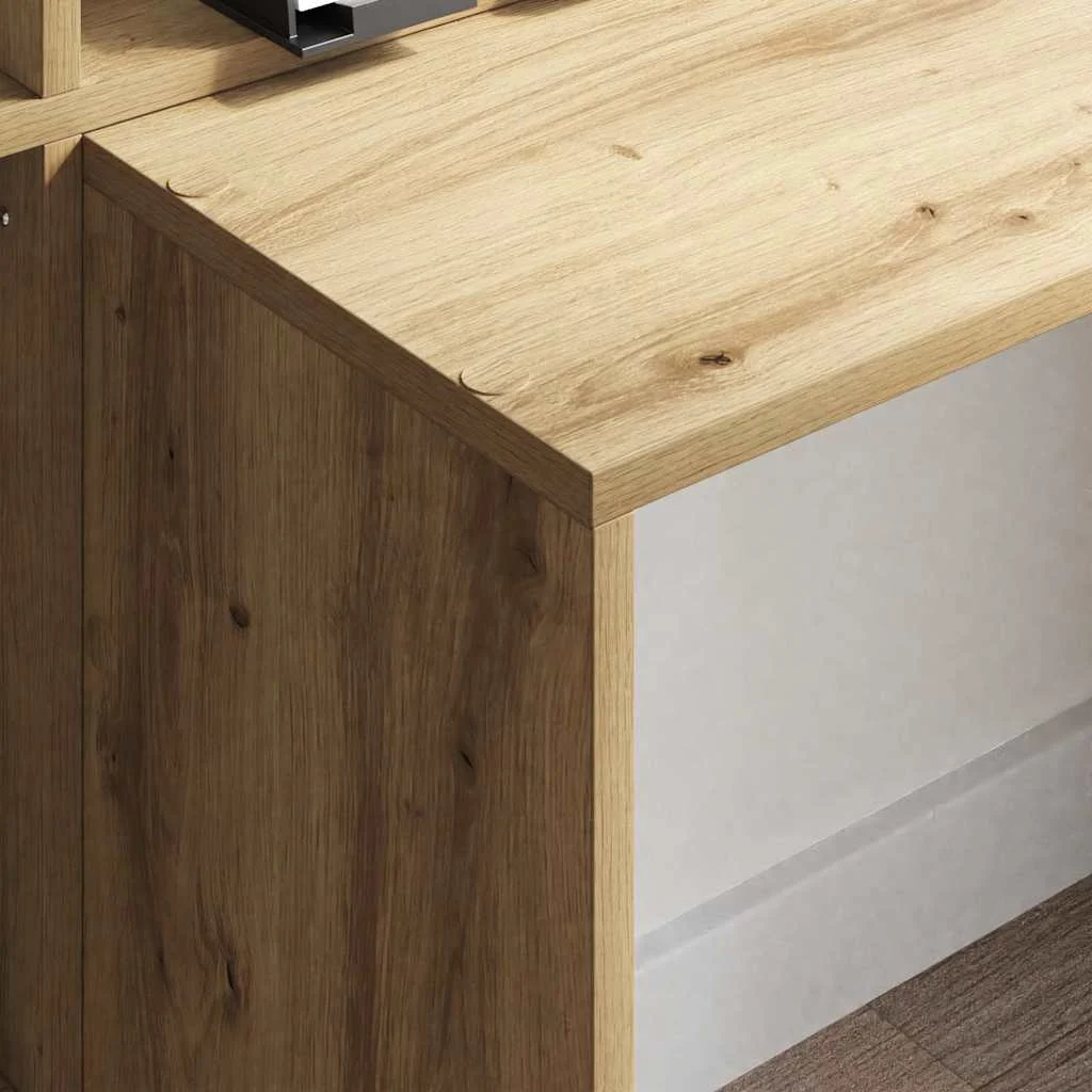 Bureau 138,5 x 55 x 143 cm chêne artisanal bois d'ingénierie – vue en situation