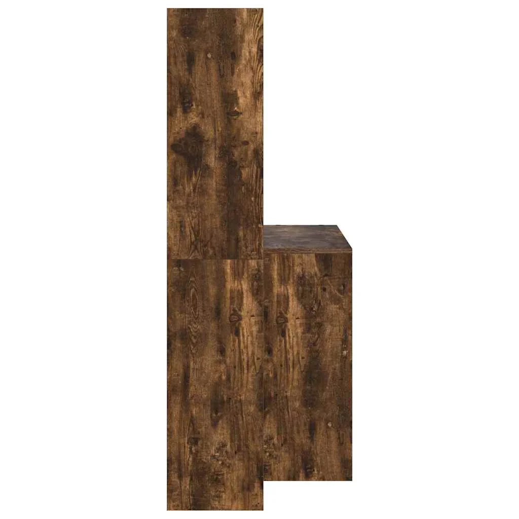 Bureau 138,5 x 55 x 143 cm chêne fumé bois d'ingénierie – vue de dos
