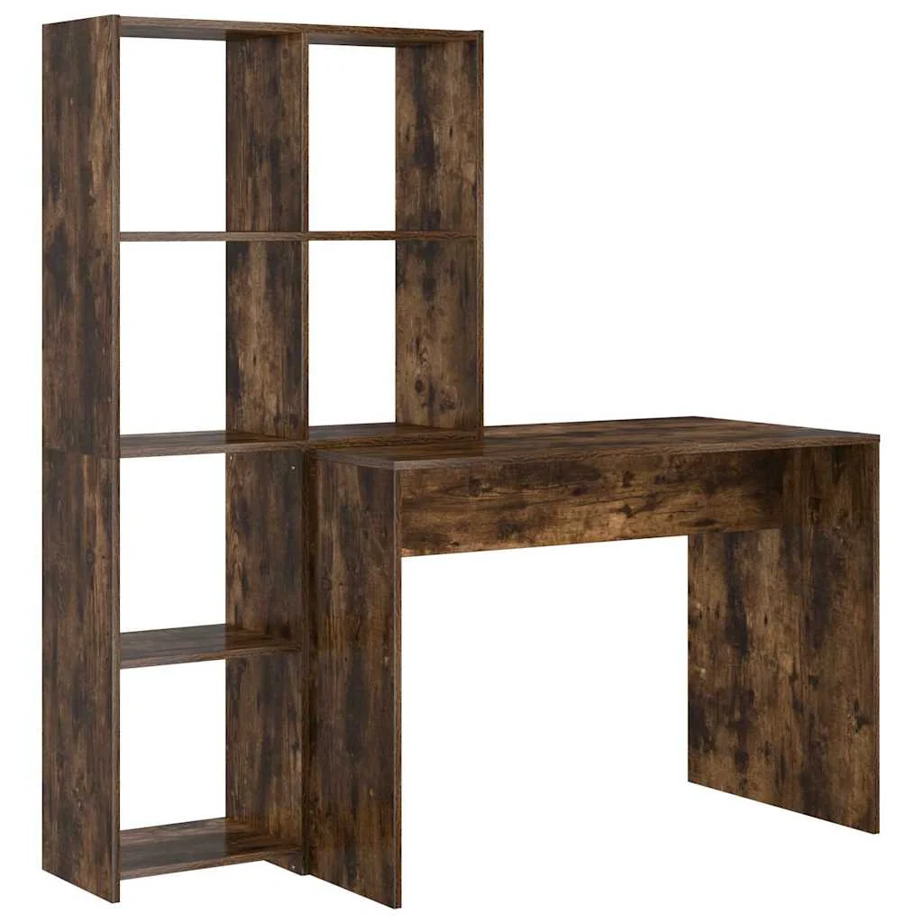 Bureau 138,5 x 55 x 143 cm chêne fumé bois d'ingénierie – vue de côté