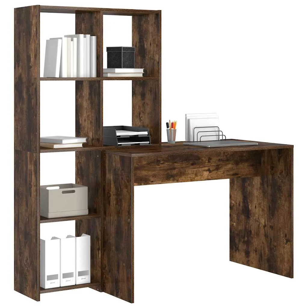 Bureau 138,5 x 55 x 143 cm chêne fumé bois d'ingénierie – vue de détail
