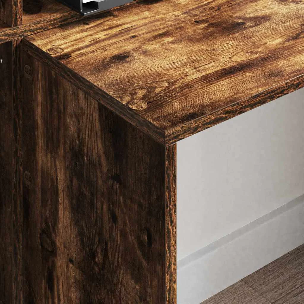 Bureau 138,5 x 55 x 143 cm chêne fumé bois d'ingénierie – vue en situation
