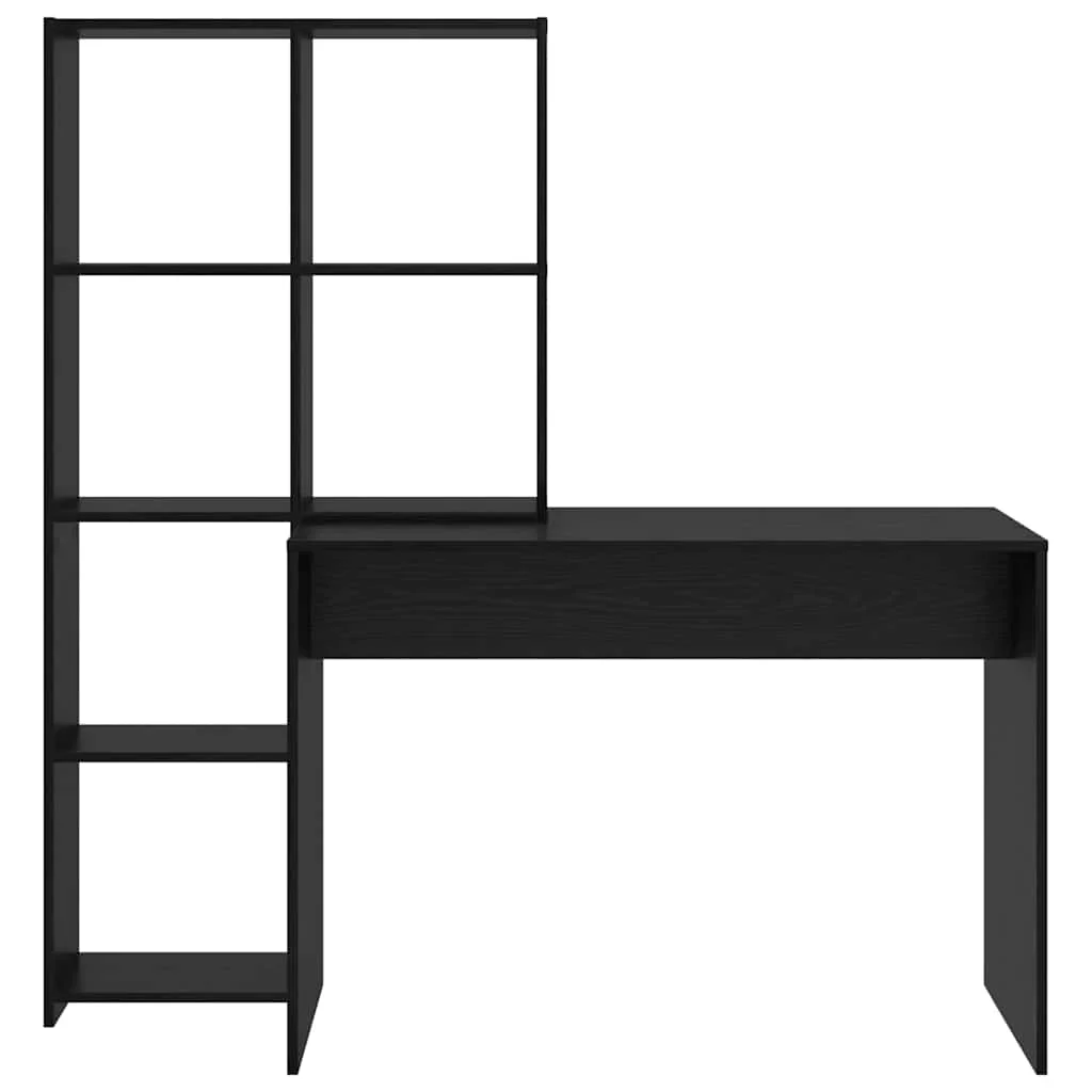Bureau 138,5 x 55 x 143 cm chêne noir bois d'ingénierie – vue de dessus