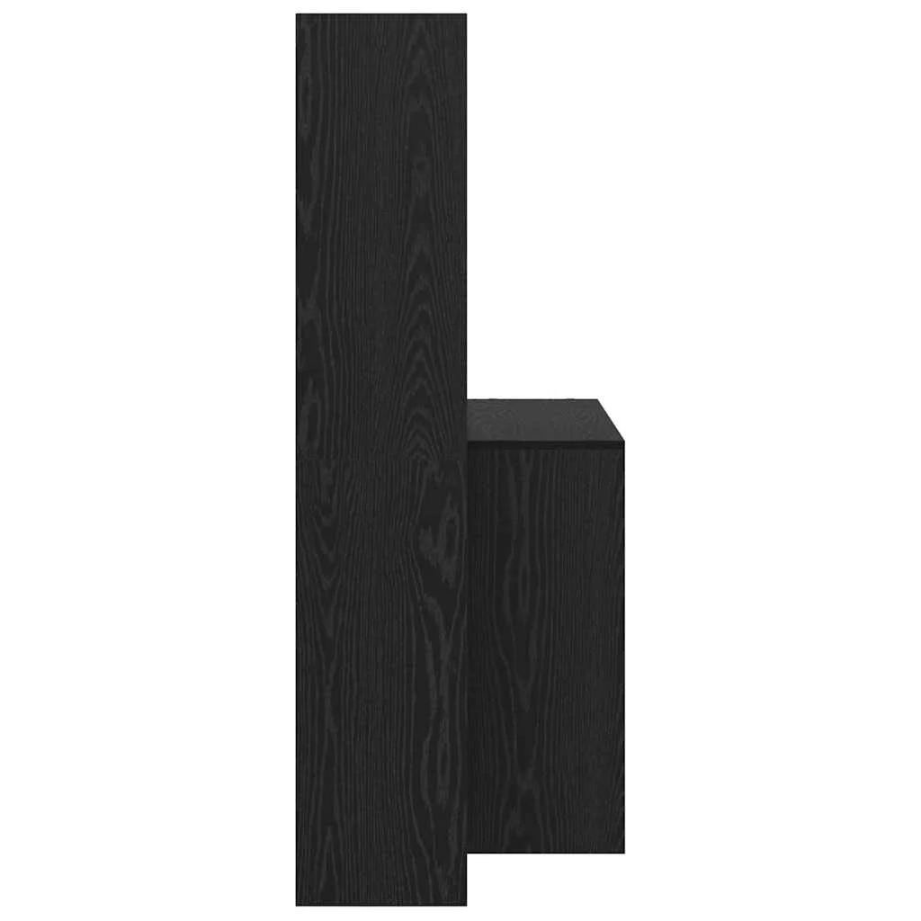 Bureau 138,5 x 55 x 143 cm chêne noir bois d'ingénierie – vue de dos