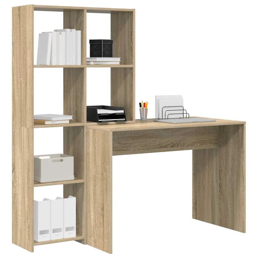 Bureau 138,5 x 55 x 143 cm chêne sonoma bois d'ingénierie – vue de détail
