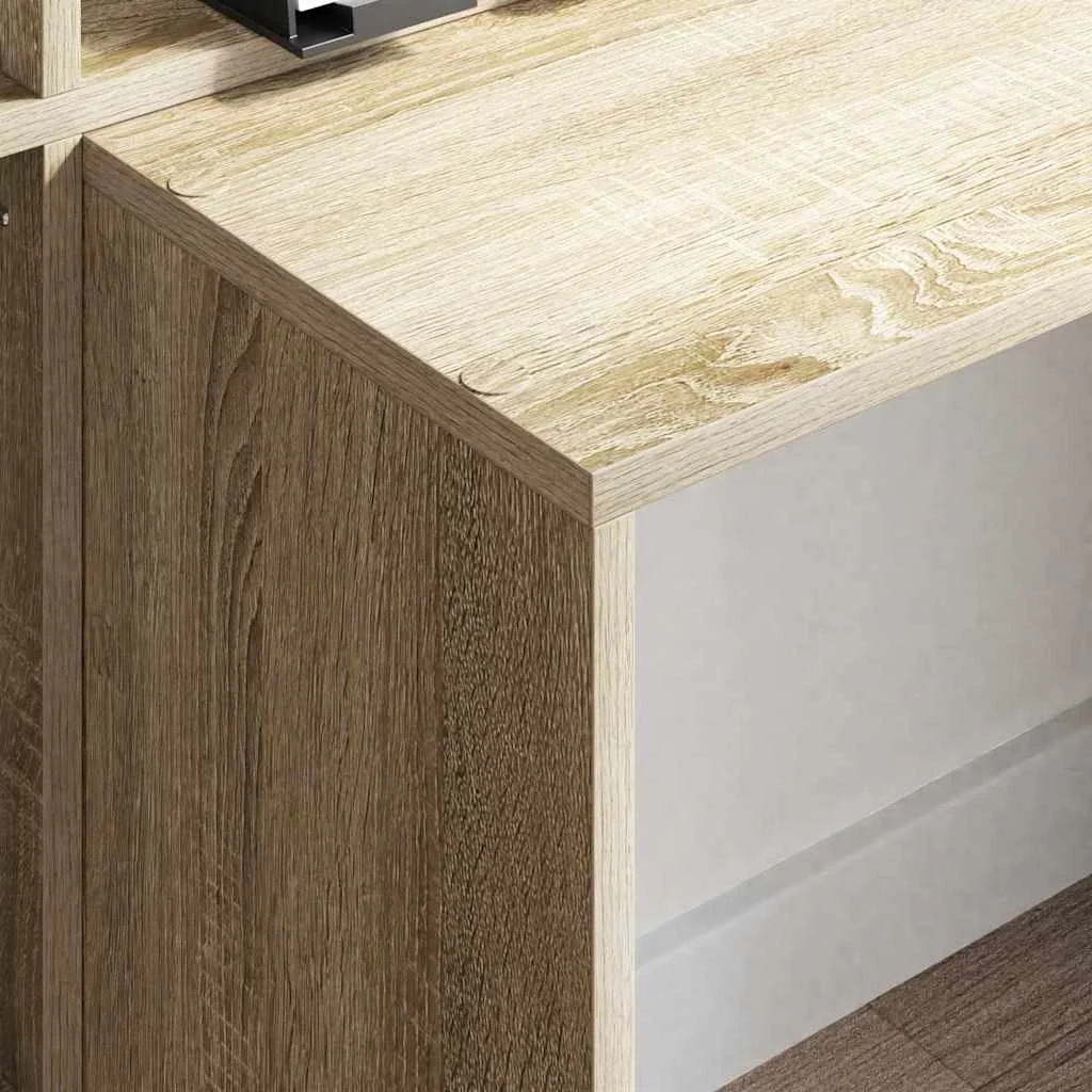 Bureau 138,5 x 55 x 143 cm chêne sonoma bois d'ingénierie – vue en situation