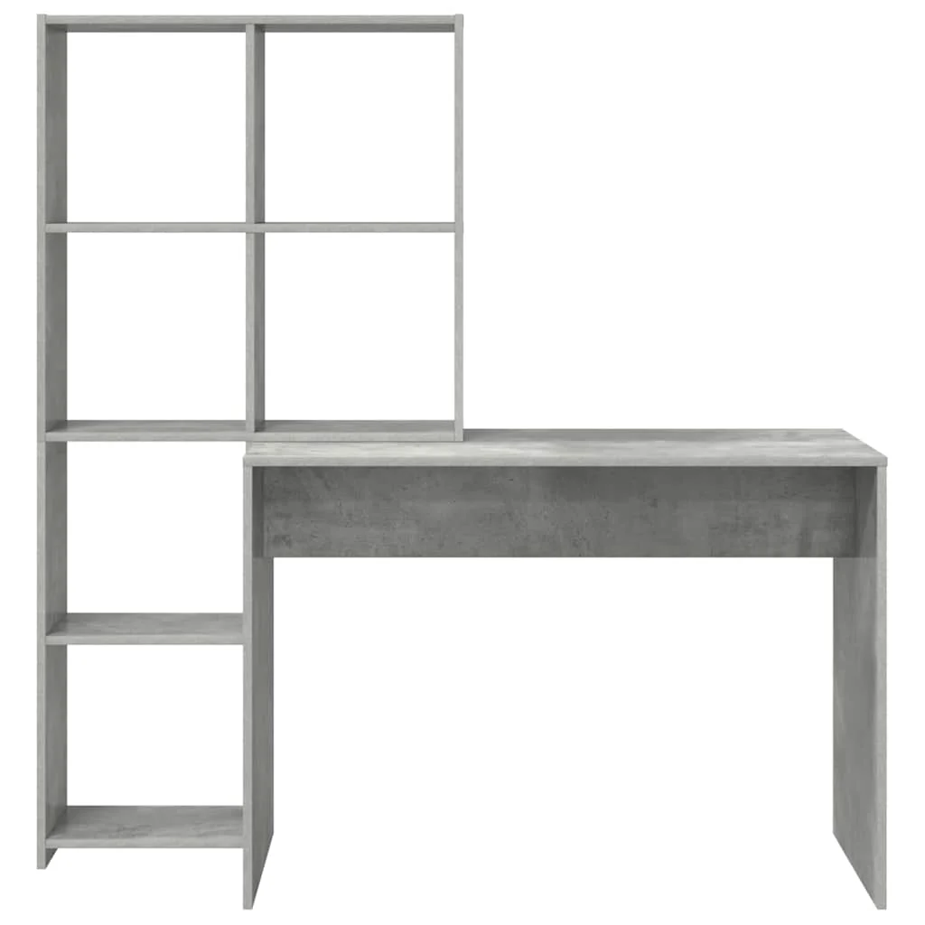 Bureau 138,5 x 55 x 143 cm gris béton bois d'ingénierie – vue de dessus