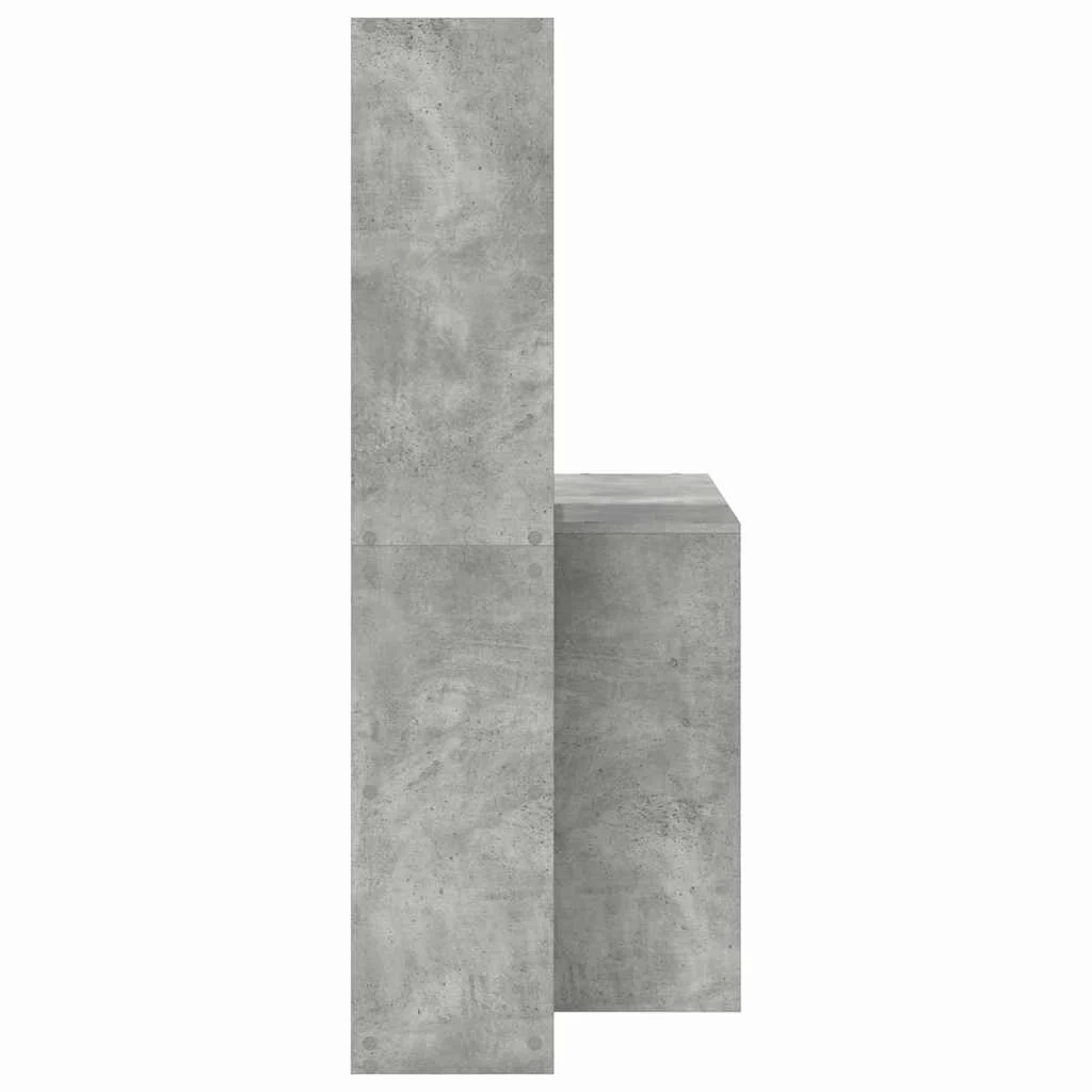 Bureau 138,5 x 55 x 143 cm gris béton bois d'ingénierie – vue de dos