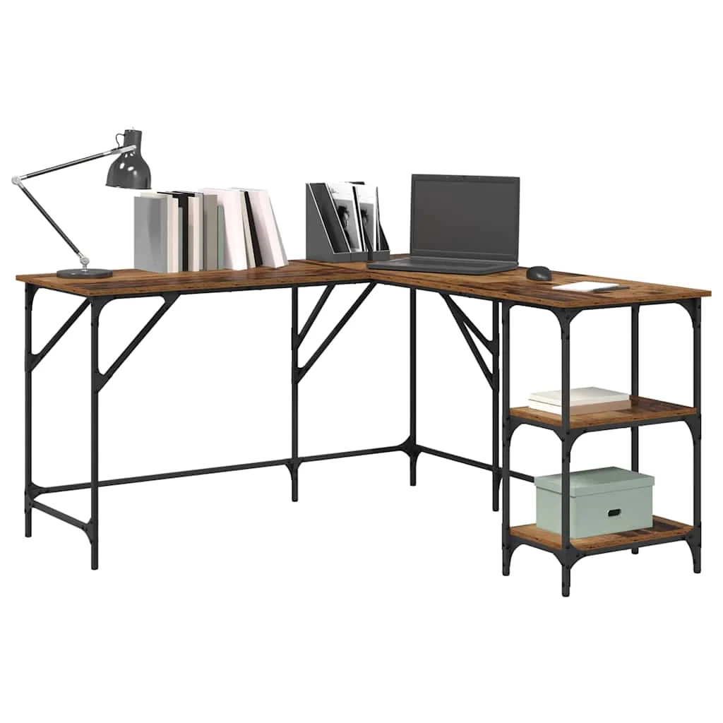Bureau 139 x 139 x 75 cm bois ancien bois d'ingénierie – vue de détail