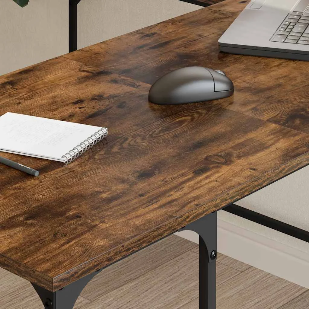 Bureau 139 x 139 x 75 cm chêne fumé bois d'ingénierie – vue de détail
