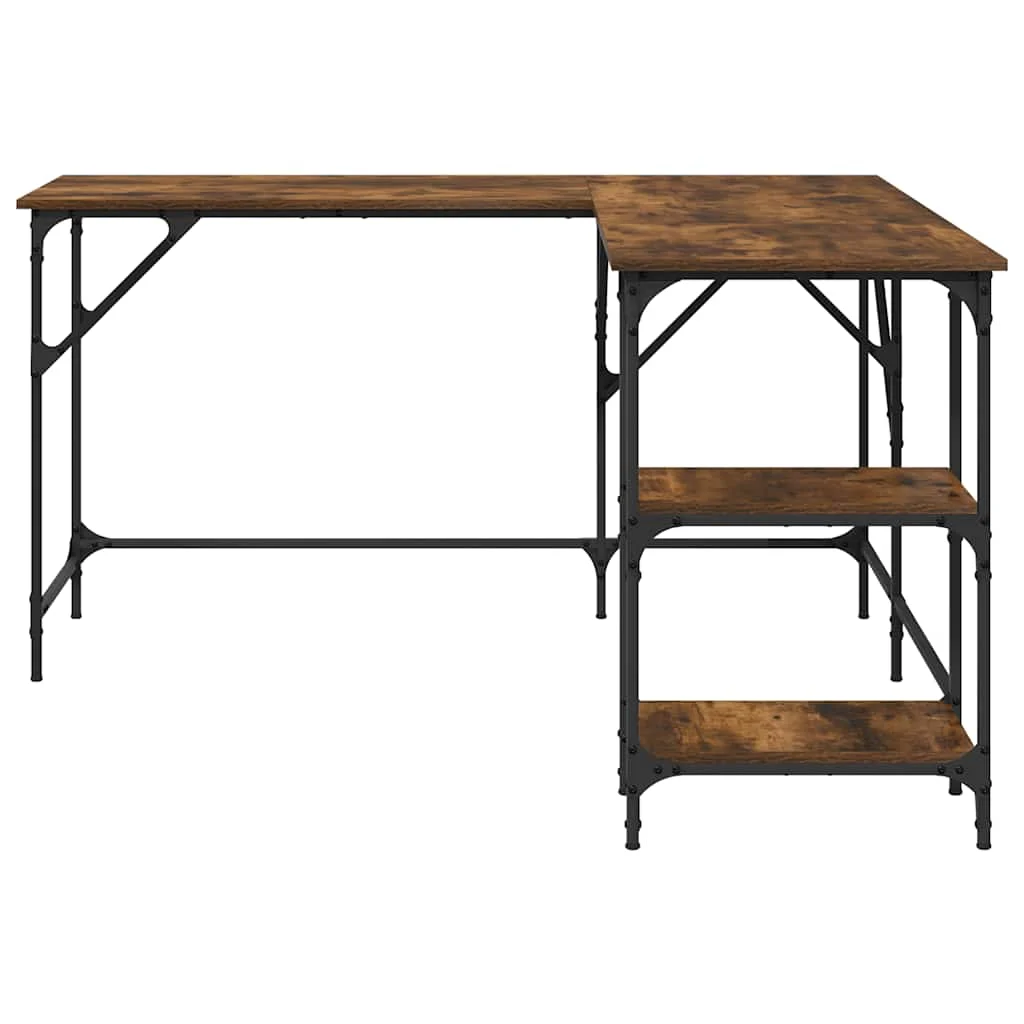 Bureau 139 x 139 x 75 cm chêne fumé bois d'ingénierie – vue en situation