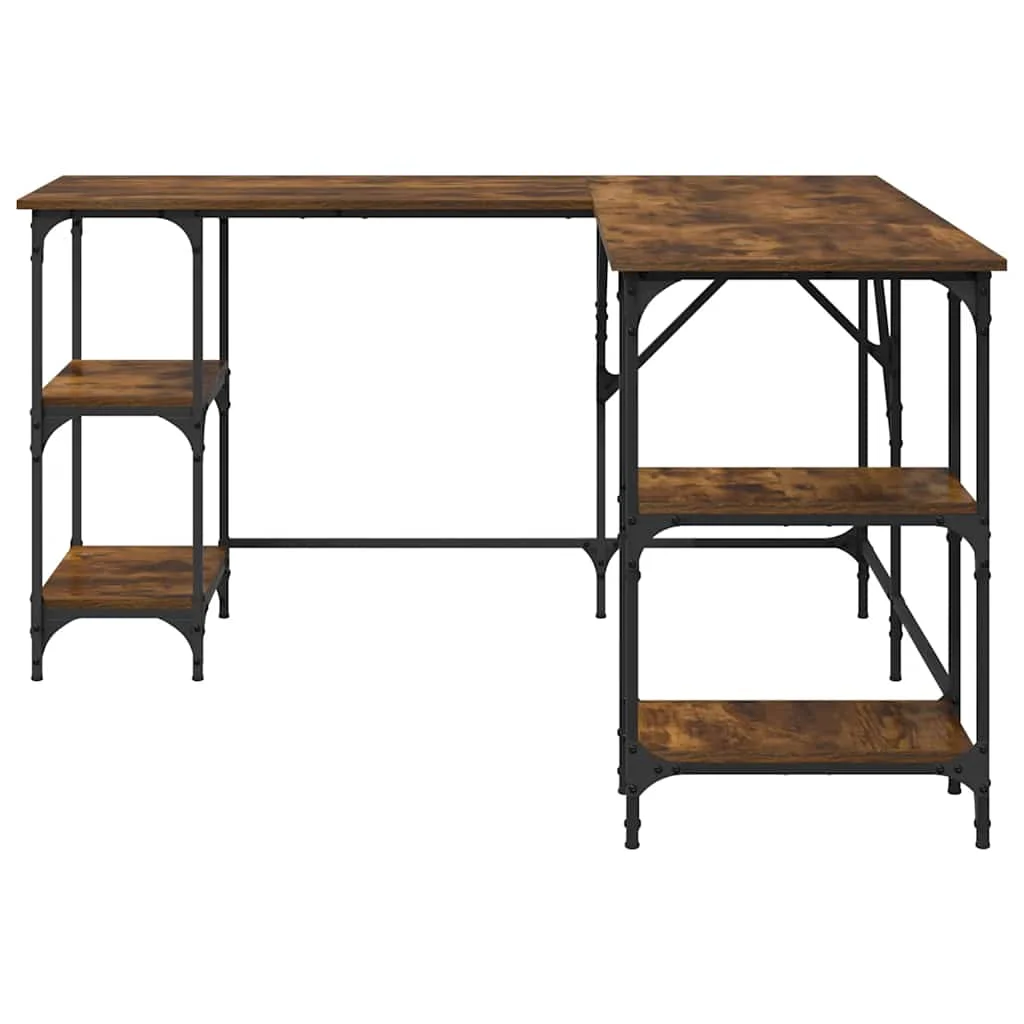Bureau 139 x 139 x 75 cm chêne fumé bois d'ingénierie – modèle 2 – vue en situation