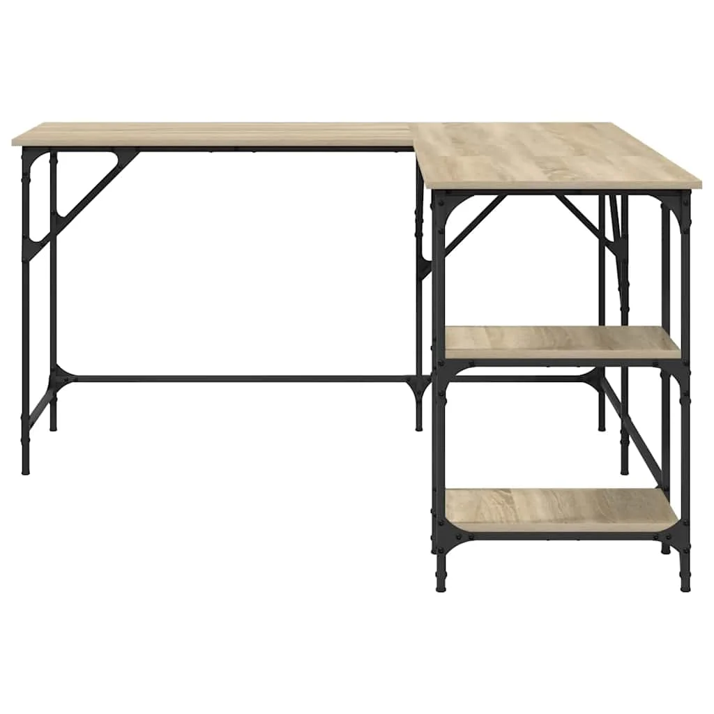Bureau 139 x 139 x 75 cm chêne sonoma bois d'ingénierie – vue de dessus