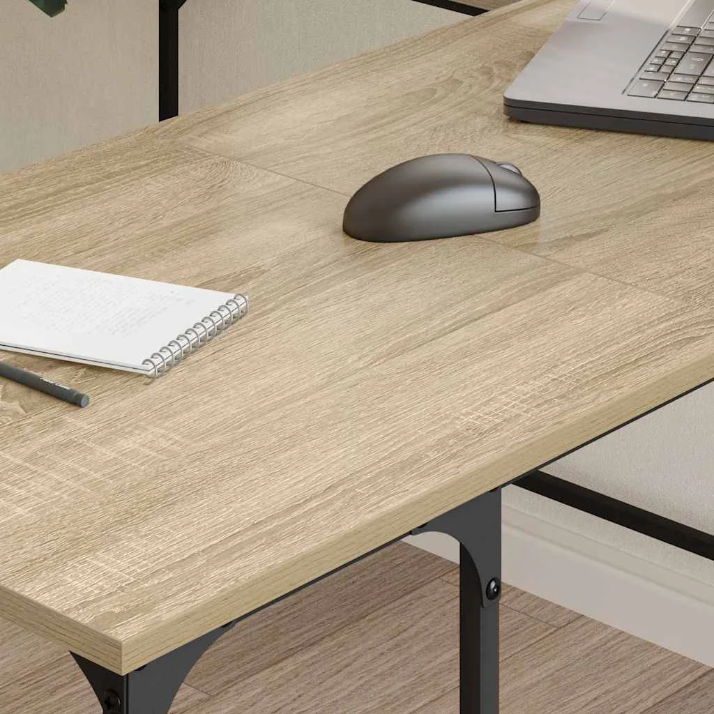 Bureau 139 x 139 x 75 cm chêne sonoma bois d'ingénierie – vue de détail