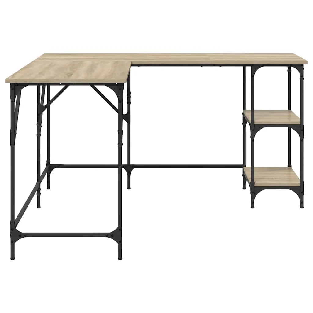 Bureau 139 x 139 x 75 cm chêne sonoma bois d'ingénierie – vue en situation