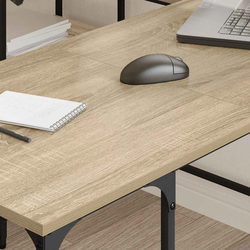 Bureau 139 x 139 x 75 cm chêne sonoma bois d'ingénierie – modèle 2 – vue de détail
