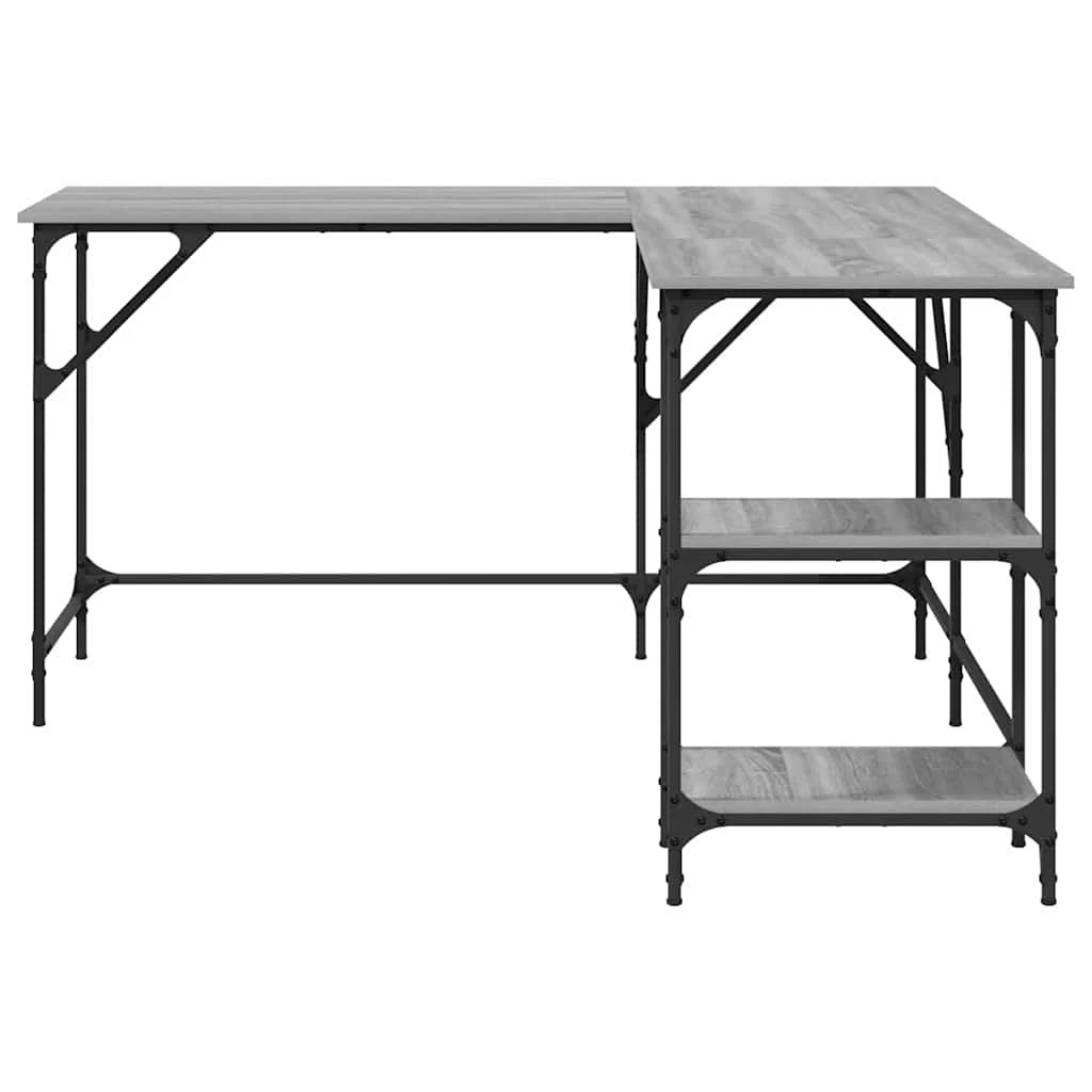 Bureau 139 x 139 x 75 cm sonoma gris bois d'ingénierie – vue de dessus