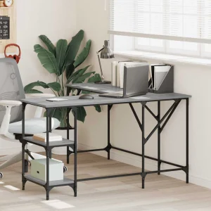Bureau 139 x 139 x 75 cm sonoma gris bois d'ingénierie – vue d’ensemble