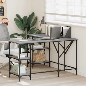 Bureau 139 x 139 x 75 cm sonoma gris bois d'ingénierie – modèle 2 – vue d’ensemble