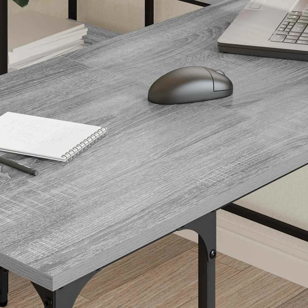 Bureau 139 x 139 x 75 cm sonoma gris bois d'ingénierie – modèle 2 – vue de détail
