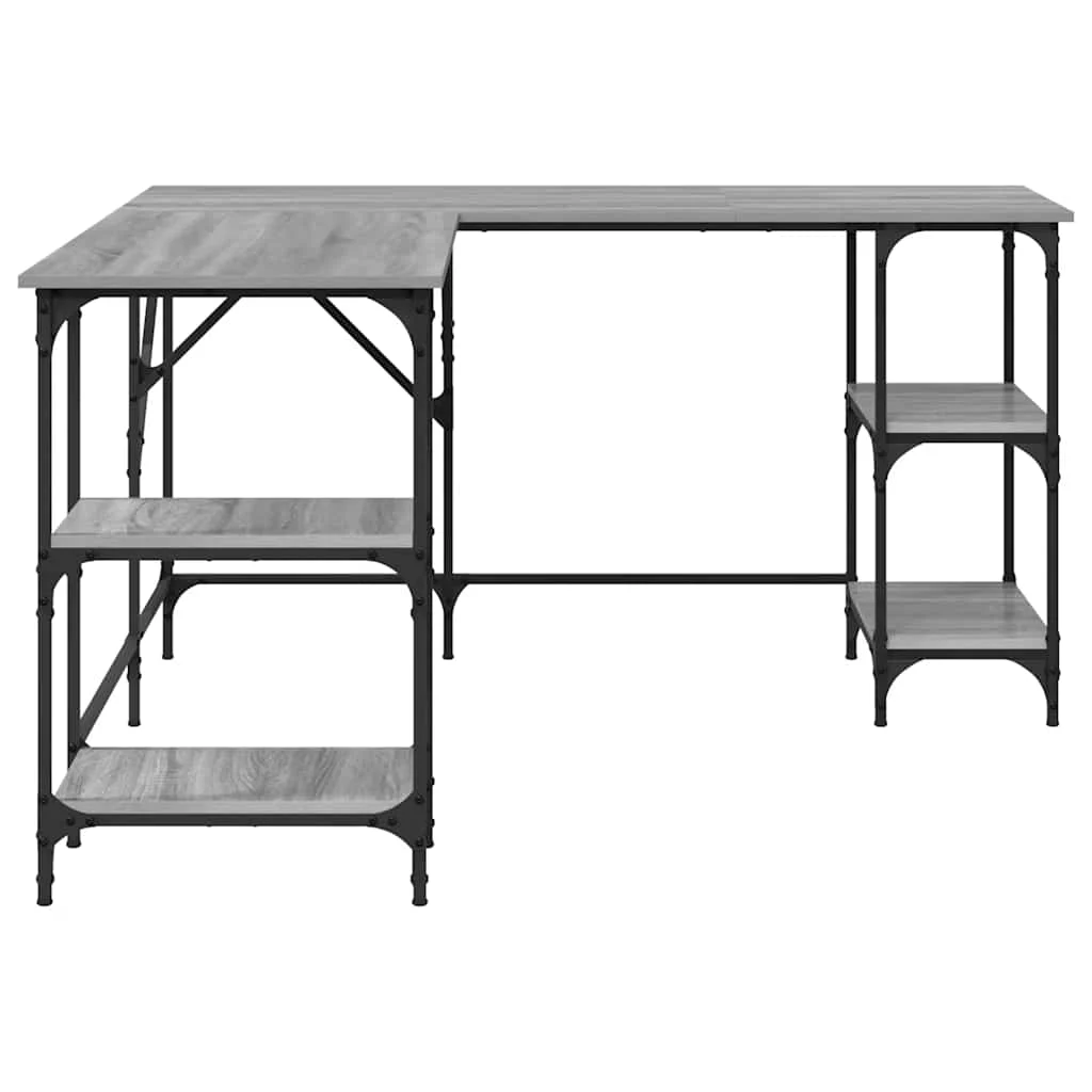 Bureau 139 x 139 x 75 cm sonoma gris bois d'ingénierie – modèle 2 – vue en situation
