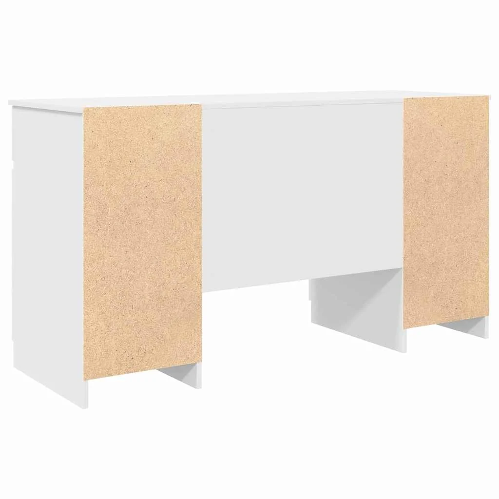 Bureau 140 x 49 x 76 cm blanc bois d'ingénierie – vue de dos