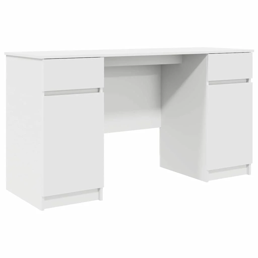 Bureau 140 x 49 x 76 cm blanc bois d'ingénierie – vue de côté