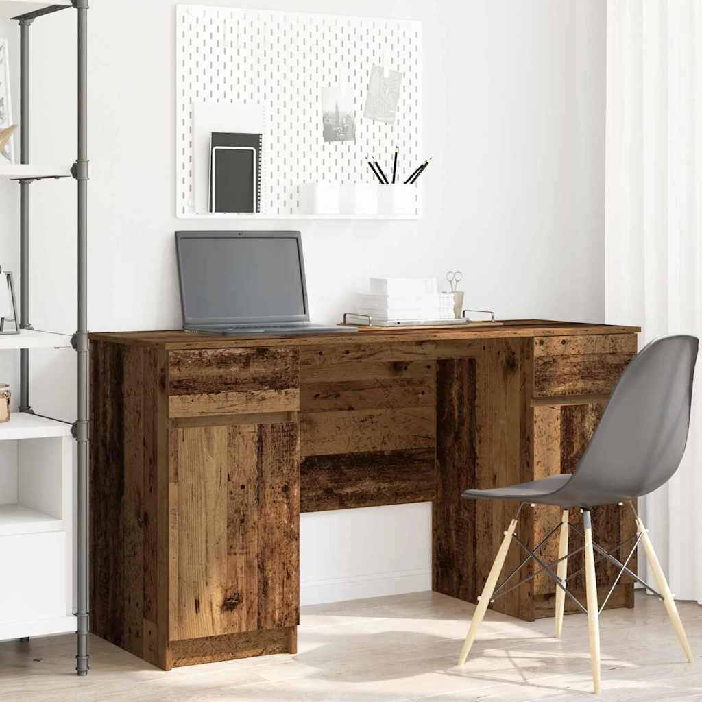 Bureau 140 x 49 x 76 cm bois ancien bois d'ingénierie – vue d’ensemble
