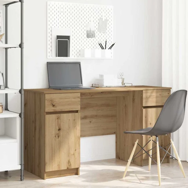Bureau 140 x 49 x 76 cm chêne artisanal bois d'ingénierie – vue d’ensemble