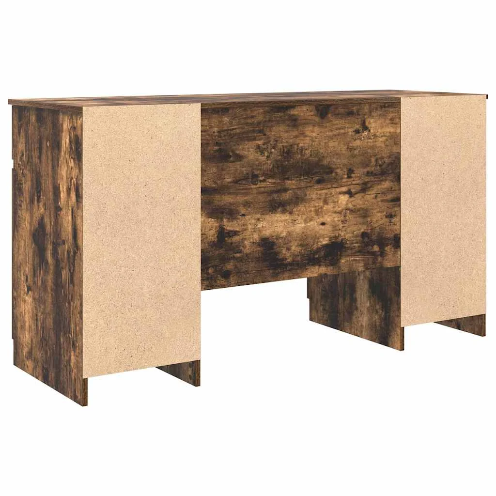 Bureau 140 x 49 x 76 cm chêne fumé bois d'ingénierie – vue de dos
