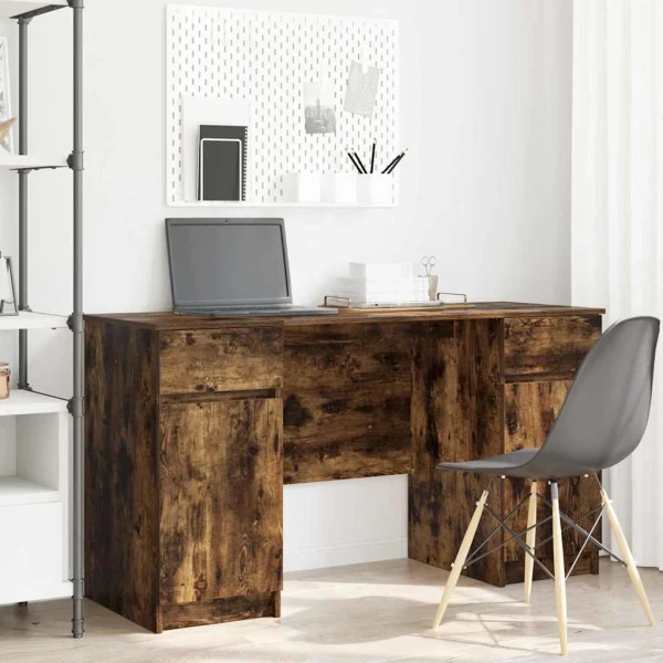 Bureau 140 x 49 x 76 cm chêne fumé bois d'ingénierie – vue d’ensemble