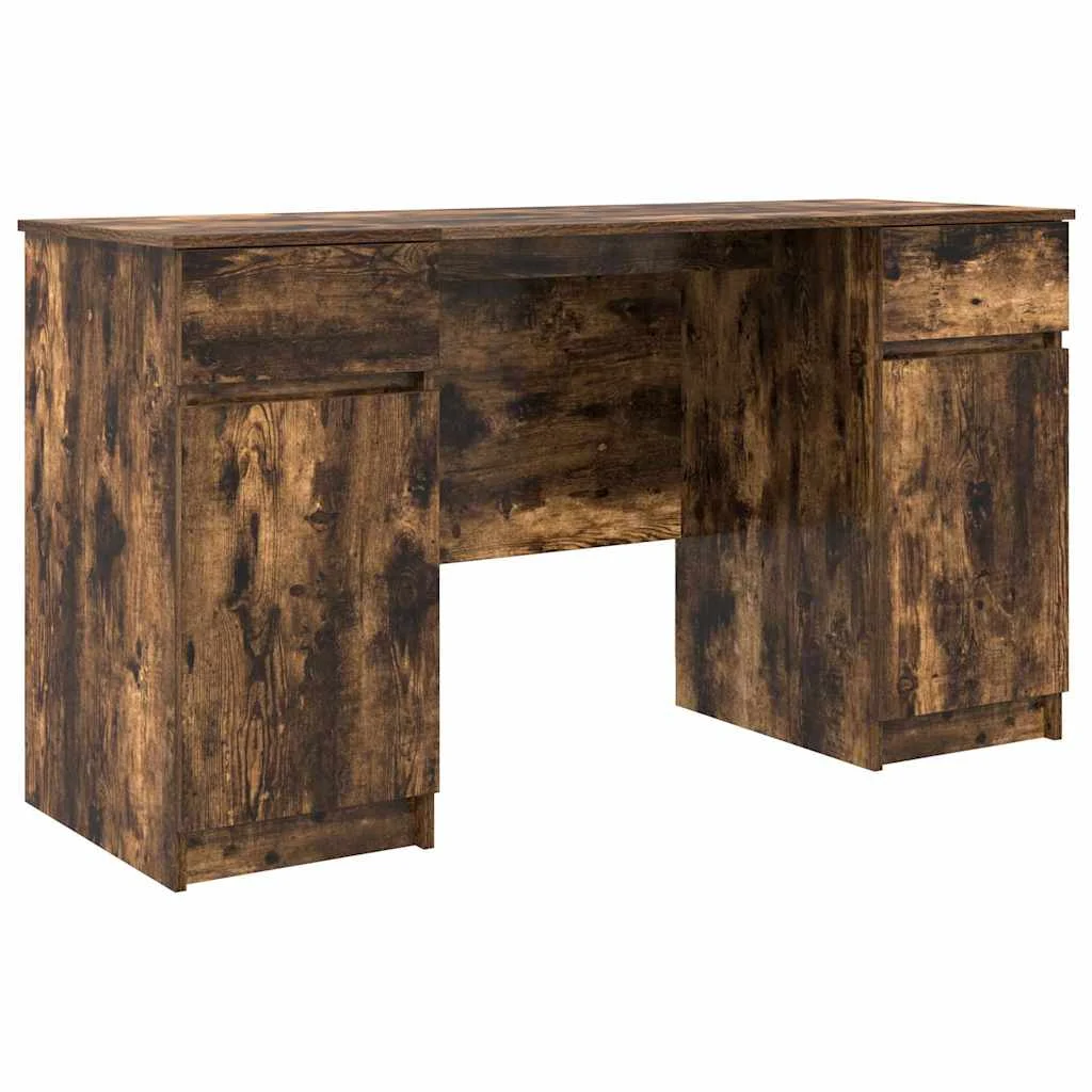 Bureau 140 x 49 x 76 cm chêne fumé bois d'ingénierie – vue de côté