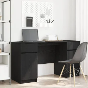 Bureau 140 x 49 x 76 cm chêne noir bois d'ingénierie – vue d’ensemble
